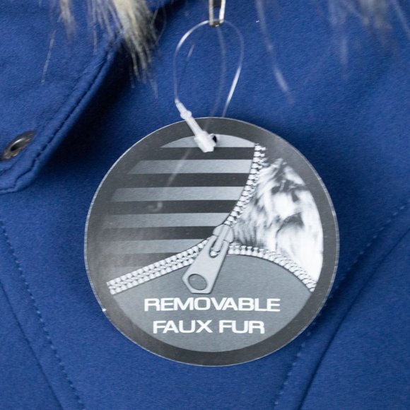 Canada Weather Gear Royal Blue & Brown Faux-Fur Trim Hood Anorak Jacket - Picture 9 of 14